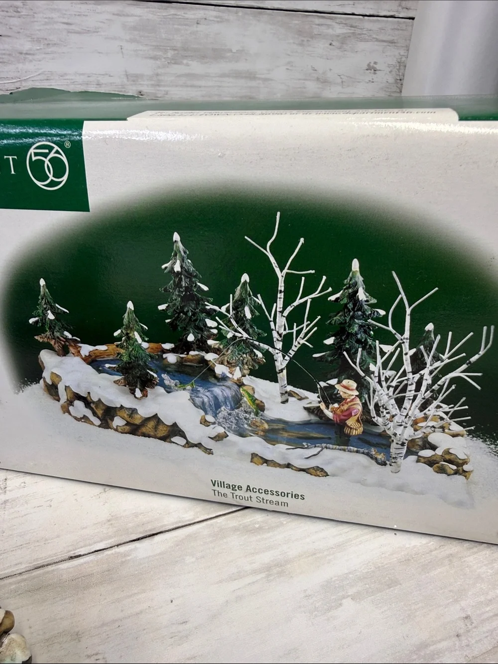 Dept 56 The Trout Stream Christmas village accessory with box